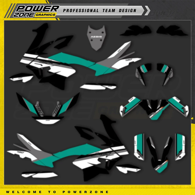 PowerZone Custom Team Graphics Backgrounds Decals Stickers Kit For ADVENTURE 2019-2022 ADV790 Motorcycle Stickers
