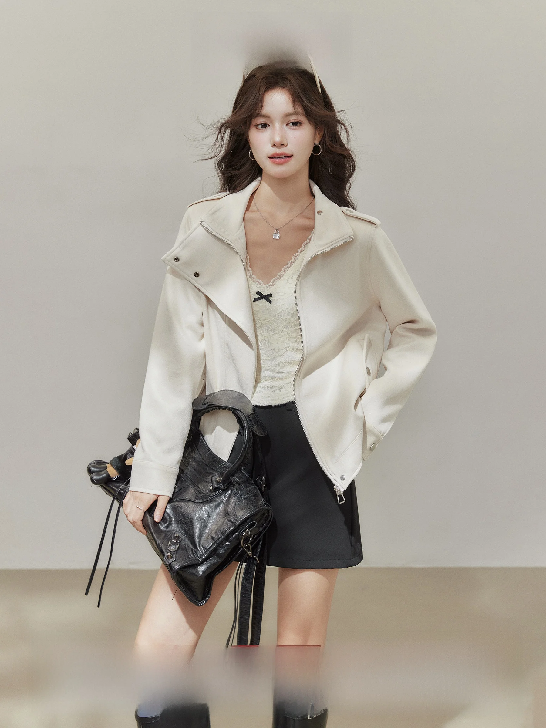 

Свободное длинное пальто-жакет в корейском стиле для женщин, повседневное модное короткое пальто, осенняя новинка, элегантный женский топ