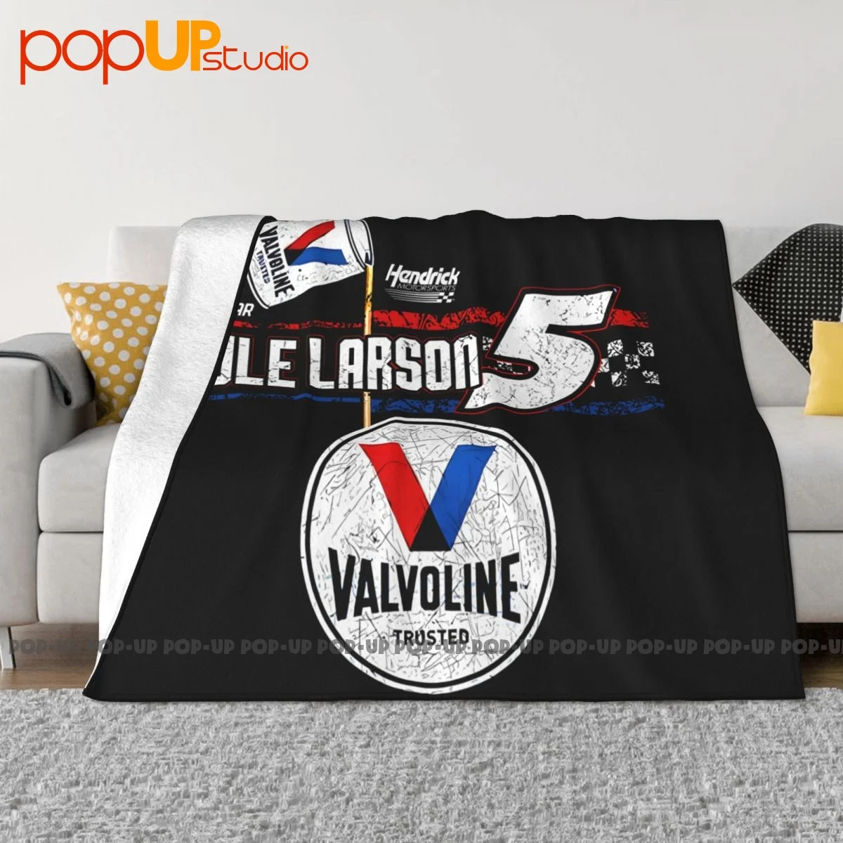 Kyle Larson Hendrick Motorsports Team Valvoline Blanket Warmth Classic Lightweight Bedding Travel Decorative Sofa