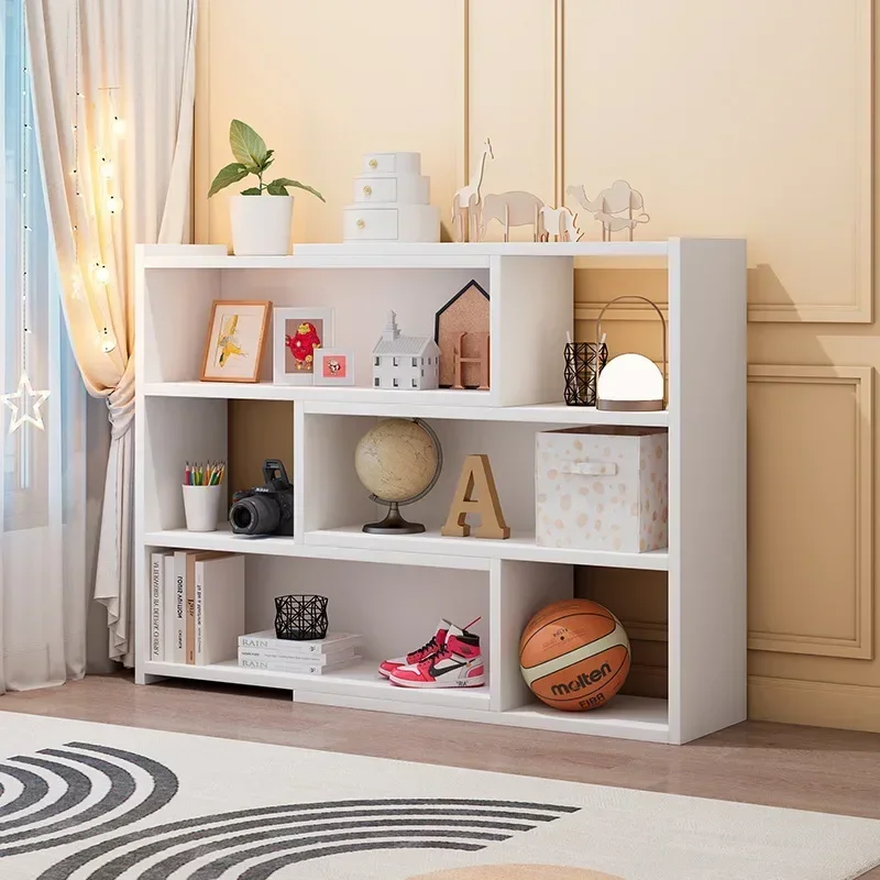 Multi-functional Simple bookshelf retractable shelf small storage cabinet lattice cabinet floor bookcase