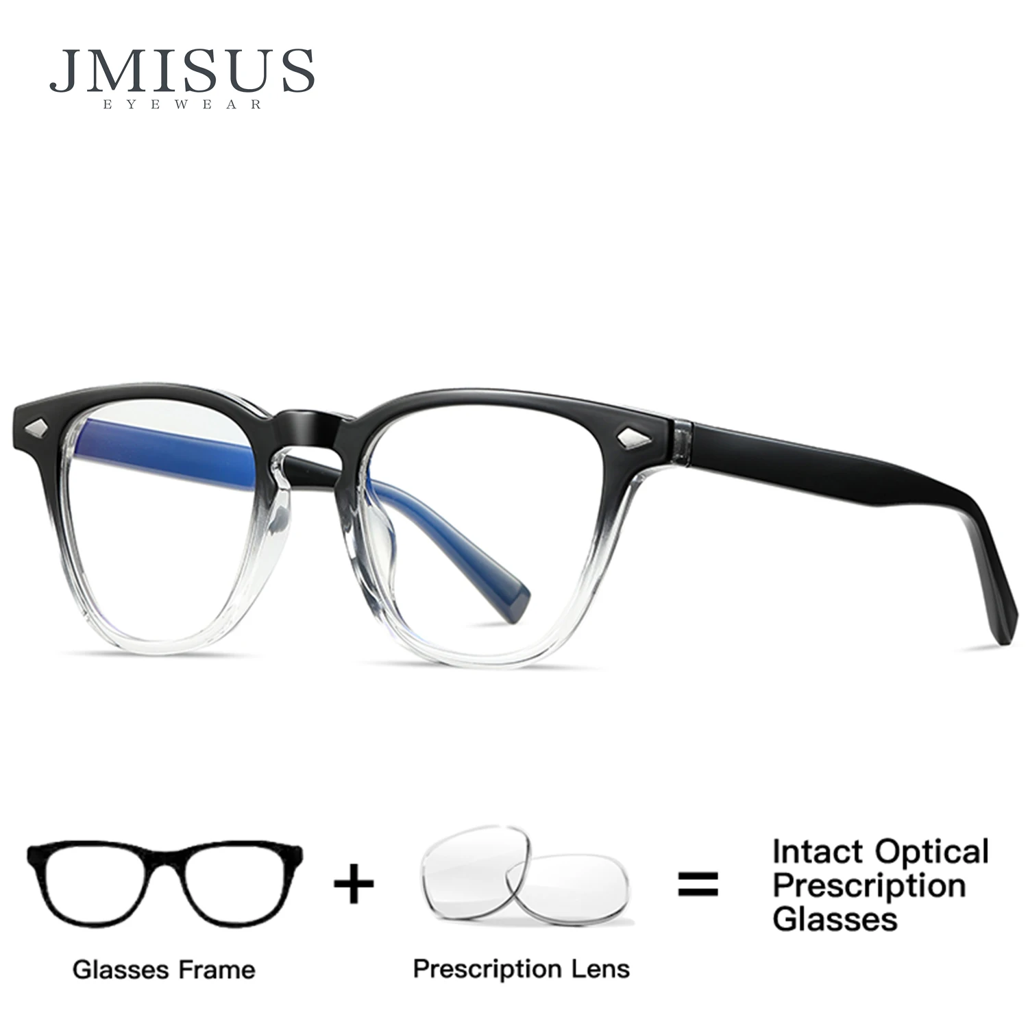 

JMISUS 2025 Square Photochromic Prescription Glasses Men Round Progressive Myopia Optical Eyewear Lenses with Custom Recipe