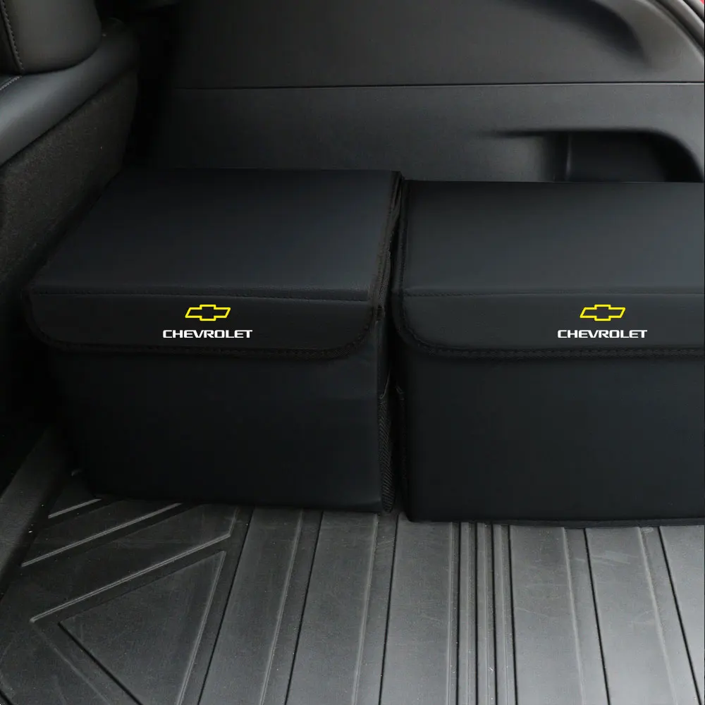 PU Leather Car Trunk Storage Box Foldable Large Capacity Organizer Bag Auto Accessories For Chevrolet Cruze Captiva Trax Malibu