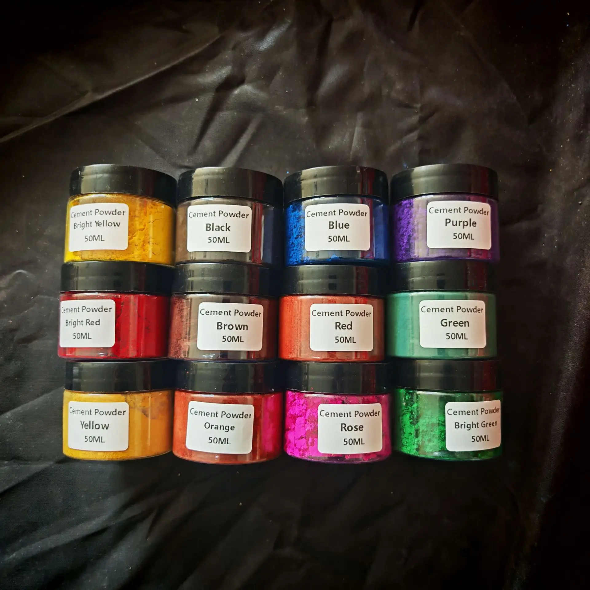 12*50ml Inorganic Iron Oxide Pigment for DIY Creative Handmade Color Pigments Cement Gypsum Special Color Powder