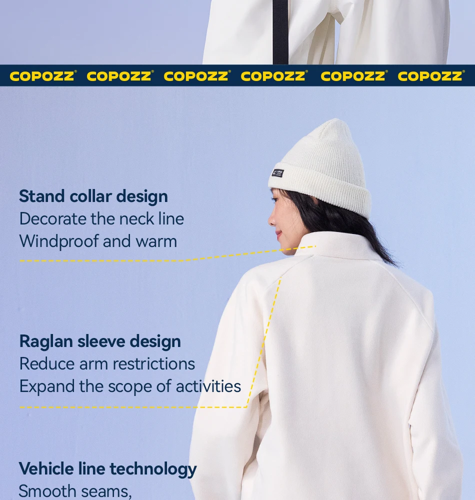COPOZZ Winter Frühling Warme Fleece Jacke Männer Frauen Reine Farbe Sweatshirt Mäntel Outdoor Schnee Ski Jacke Linner Weibliche Erwachsene – Detail 10