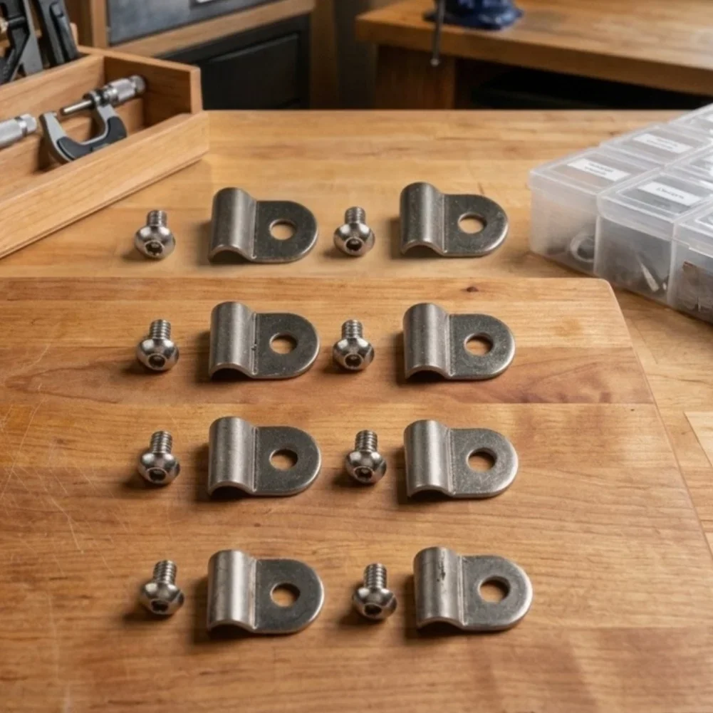Stainless Steel Clip Stainless Steel Clips 3 16 Tube Brake Line Clamps Rounded Corners Includes Mounting Screws