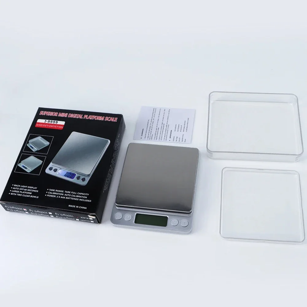Báscula Digital de Precisión 0.01g 500g / 3kg LCD Electrónica para Cocina, Alimentos, Dieta, Joyería, Pesaje, Balanza Postal, Medición