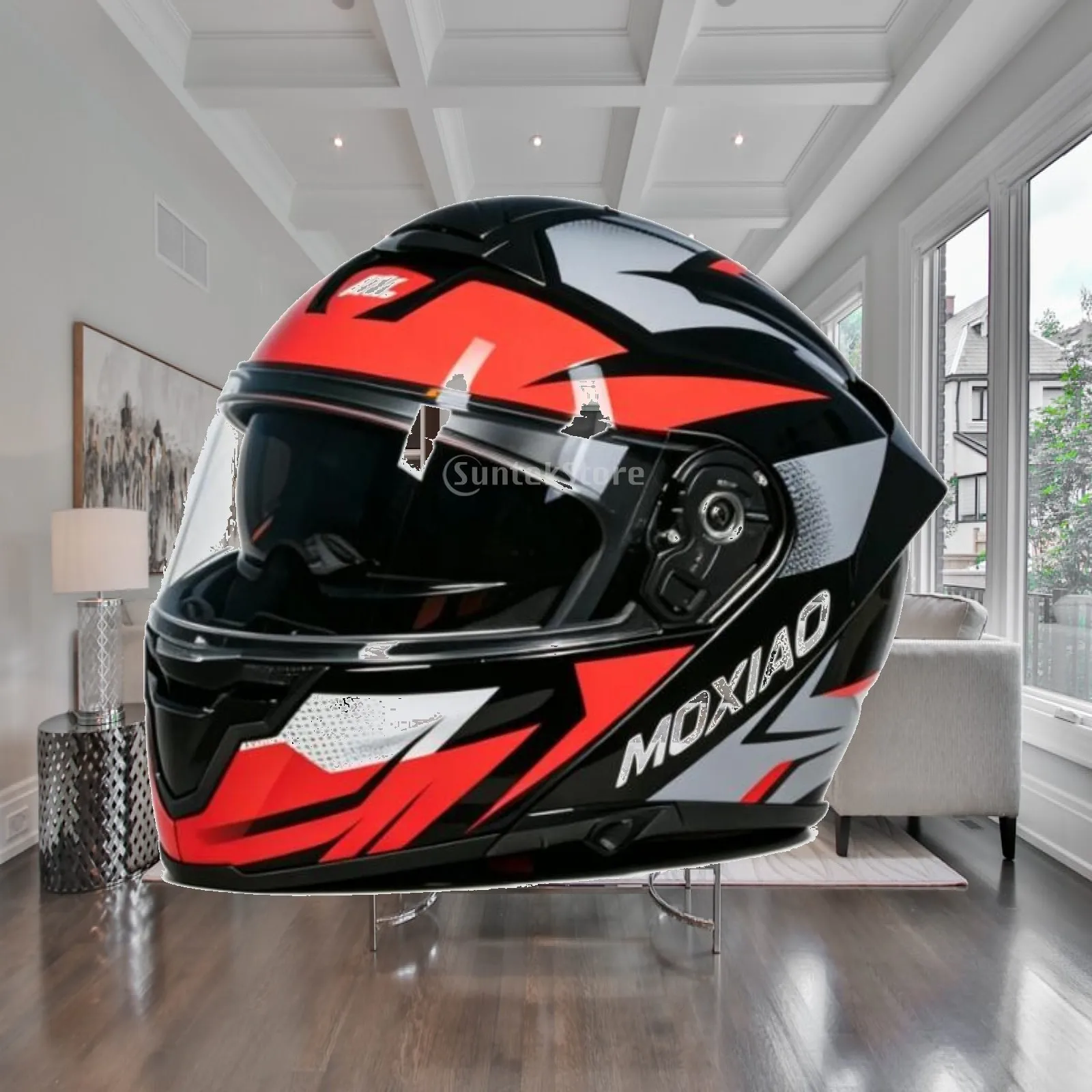 Full Face Motorcycle Helmet with Sun Visor Flip Up Design DOT Certified Safety Gear for Commuter Urban Road Bike Riding