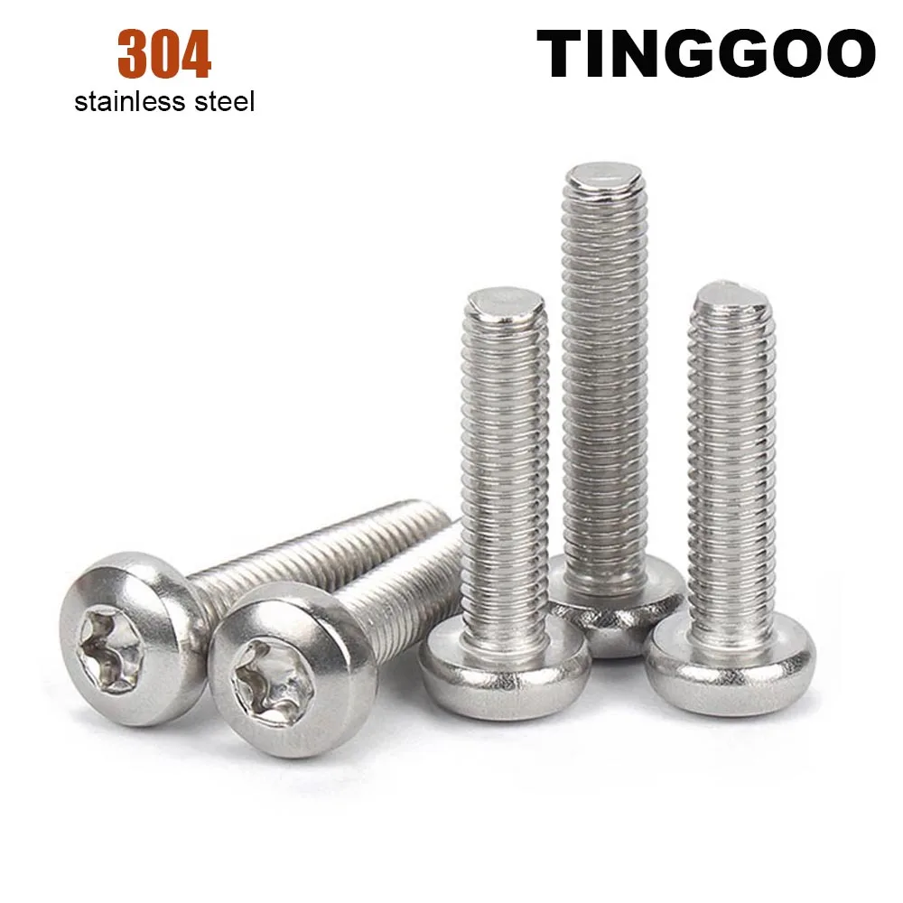 2/5/10/50x M1.4 M1.6 M2 M2.5 M3 M3.5 M4 M5 M6 M8 M10 GB2672 304 Stainless Steel Six-Lobe Torx Pan Six Lobe Round Head Bolt Screw