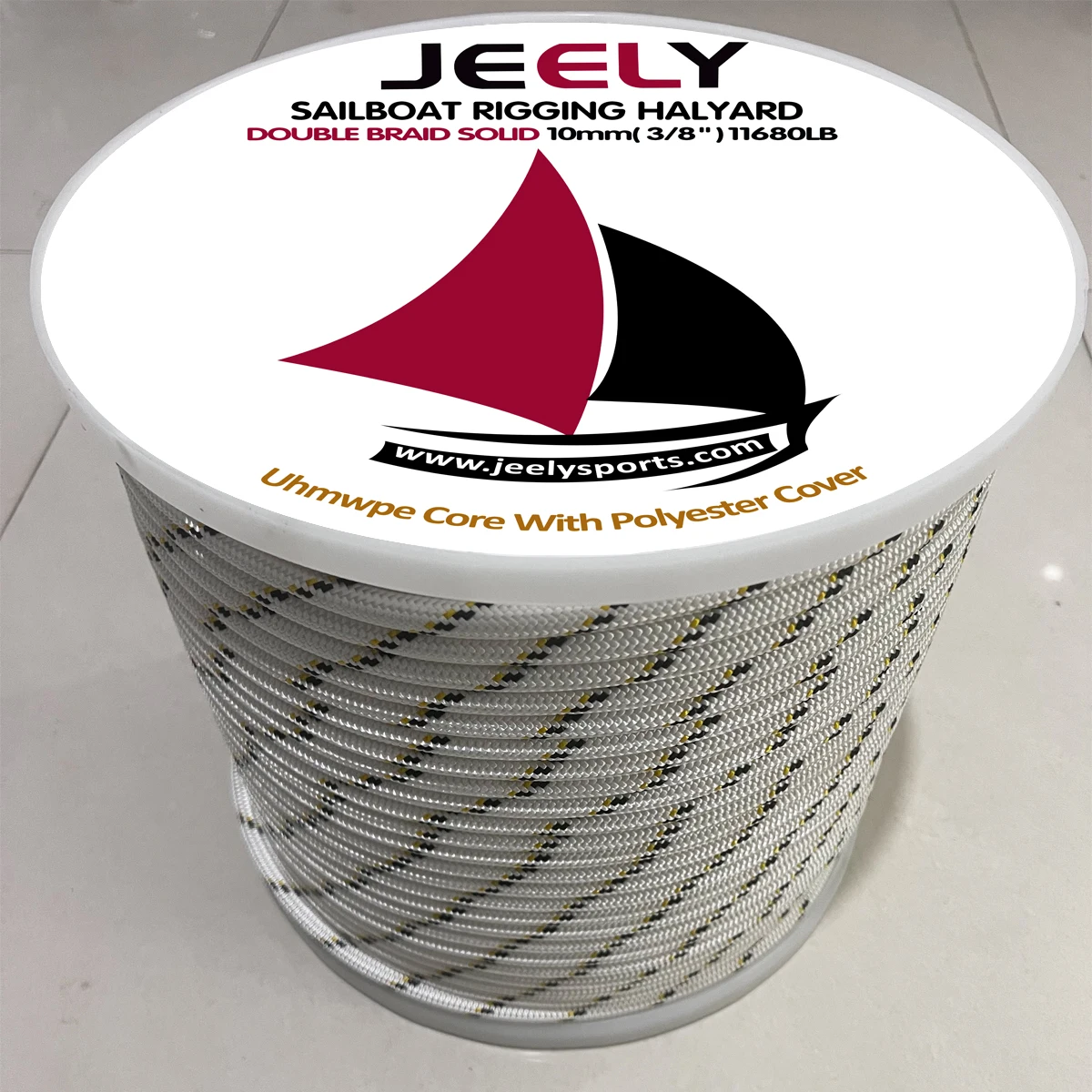 All Sizes 4-14mm by 30m UHMWPE Core Polyester Jacket Double Braid Sailboat Rope