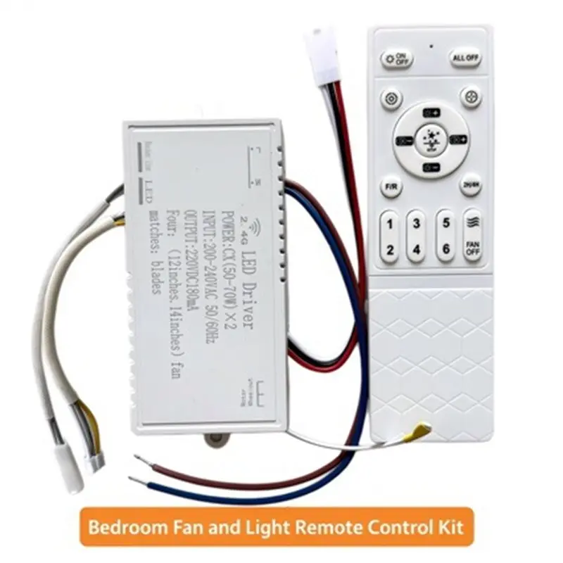 AT82-Ceiling Fan Light Remote Control Dimmable Controller Driver Remote 22V 70W 2.4G Inverter 6-Speed Universal Type