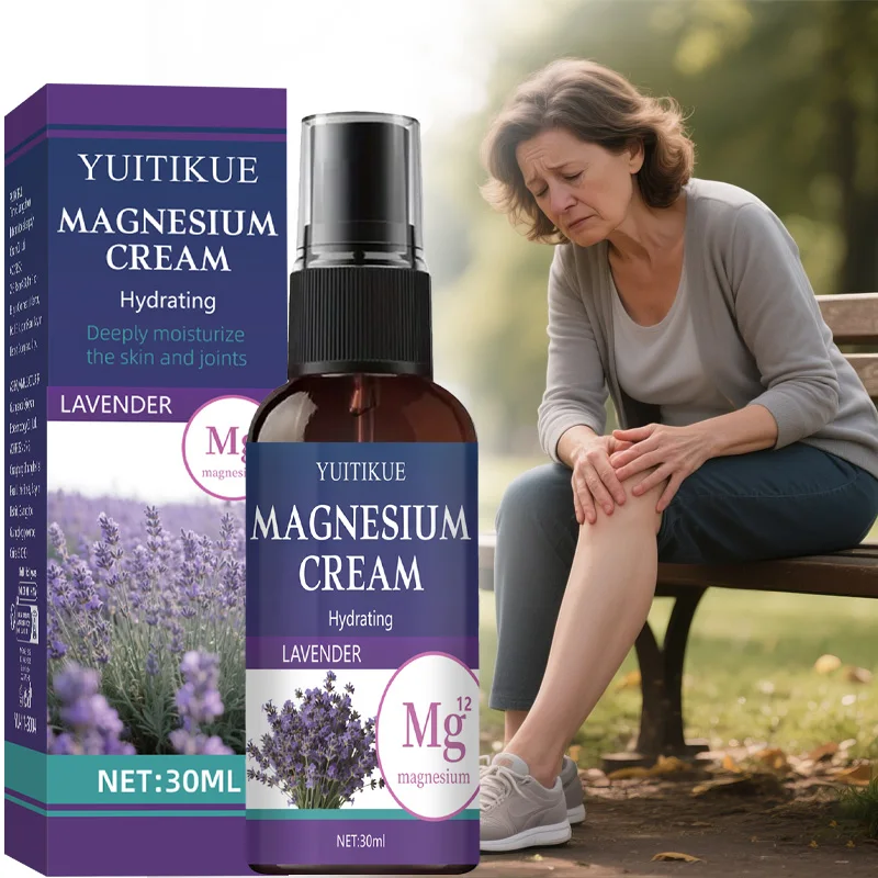 YUITIKUE Spray de Creme de Magnésio - Aroma de Lavanda para Cuidado das Articulações e Hidratação da Pele e Articulações - Fácil de Aplicar, Hidratação Profunda 30ML