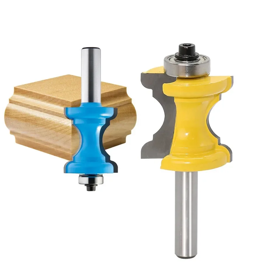 1PC 8MM Shank Milling Cutter Wood Carving Bullnose Bead Column Face Molding Router Bit For Woodworking Corner Rounding End Mills