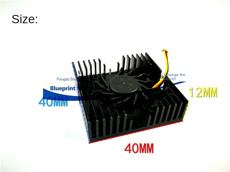 Diy Mute 4012 4cm 5V Hydro Bearing Graphics Card Turbo Mobile Phone Heat Dissipation Fan Belt Cooling Fin 40*40*12MM