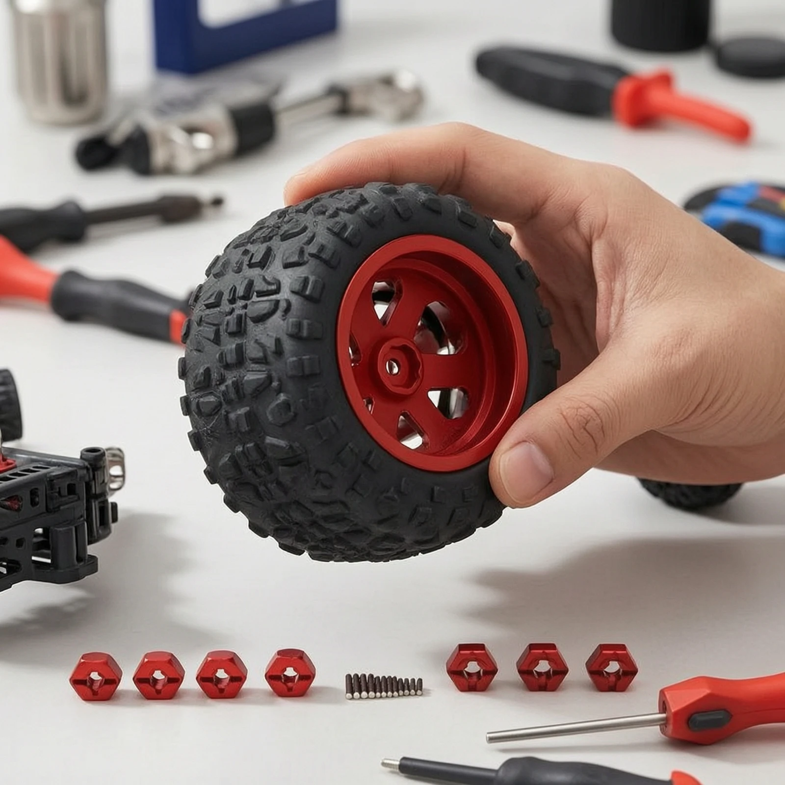 4 Pieces RC Wheel and Tire Ass - Wheel Hex Adapter review and price
