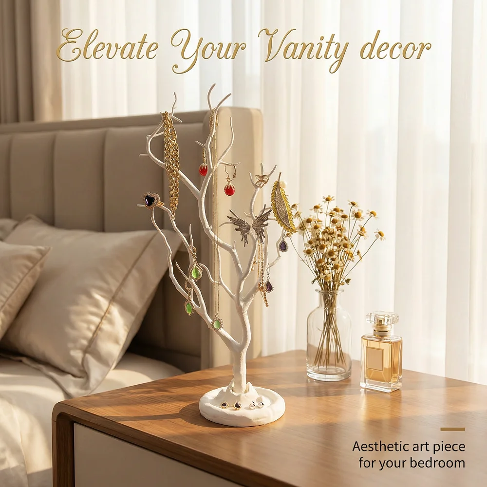 Plastic Branches Artificial Tree Shaped Tree Twig Decorative Plants Autumn Jewelry Storag Home Wedding Table Decor