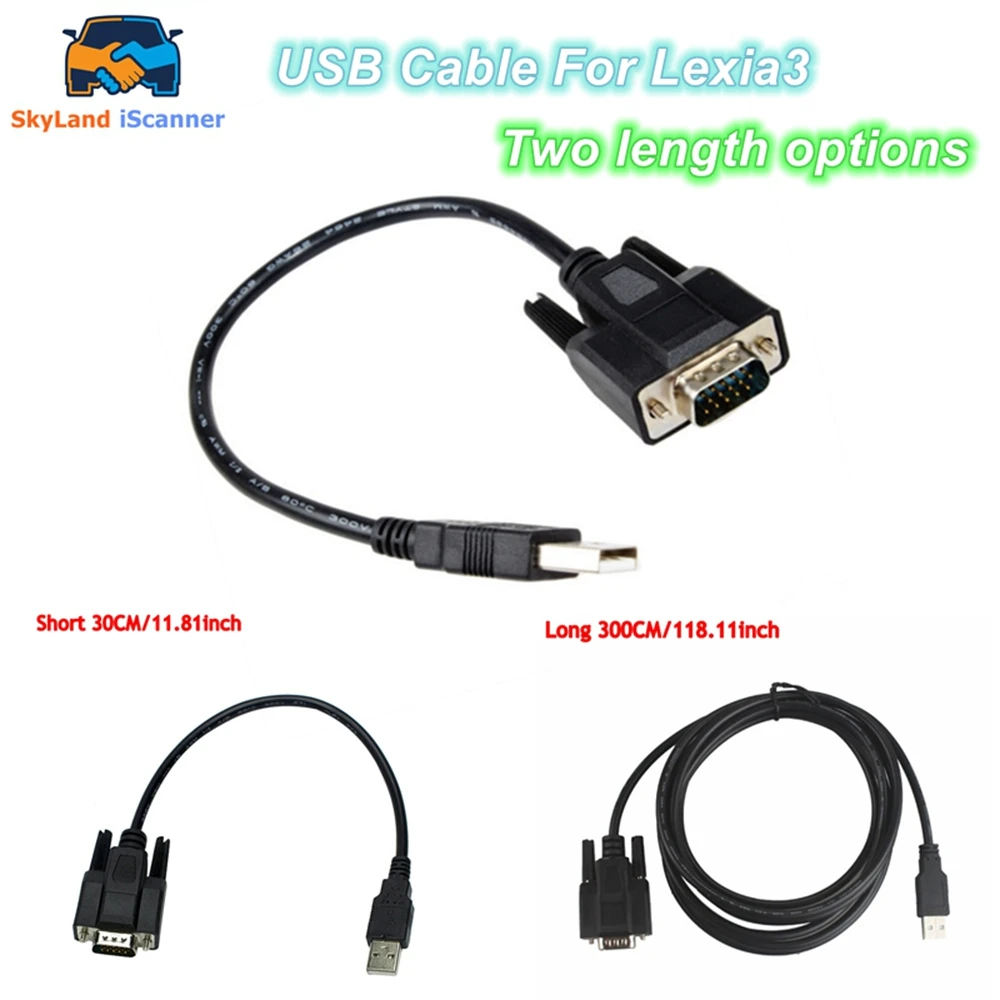 USB Cable For Lexia-3 PP2000 Diagnostic Tool Short USB Long USB Connector Super practical For Lexia3 Lexia For Citroen Peugeot