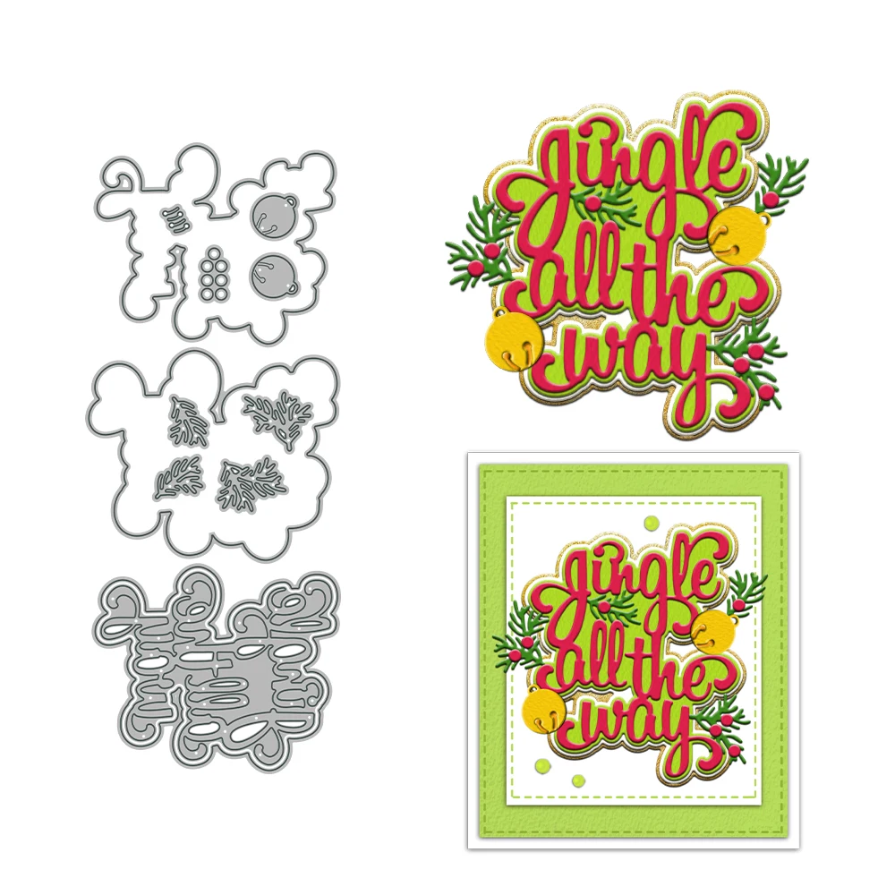 

MangoCraft Рождество Jingle All The Way вырубные штампы DIY принадлежности для скрапбукинга металлические штампы нож форма для открыток альбомы Декор