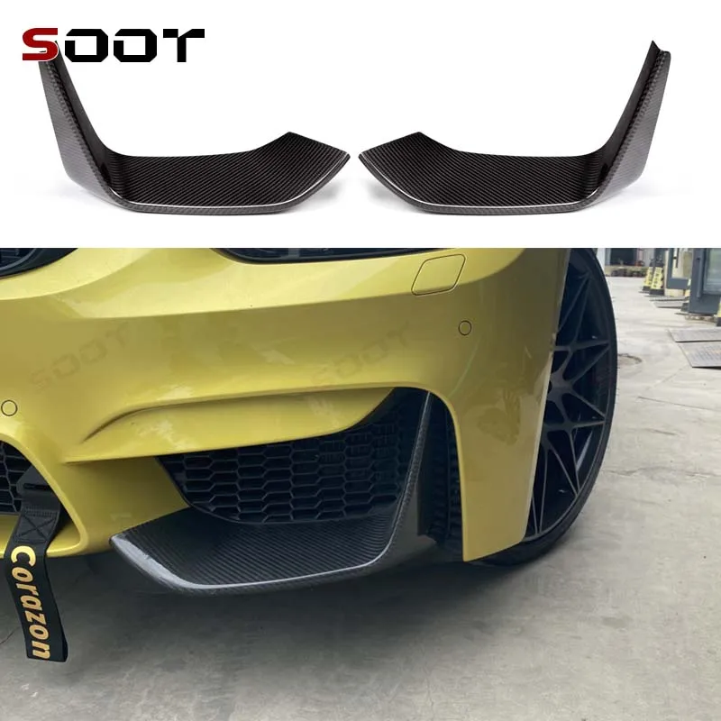 

Для BMW M3 F80 M4 F82 F83 угловая обертка из углеродного волокна, автомобильный бампер, разделитель, угловая накладка, передний подбородок, автомобильные детали