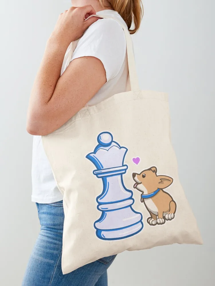 

Queen of the Corgis Meme Tote Bag Canvas stote bag hand bag tote screen Custom