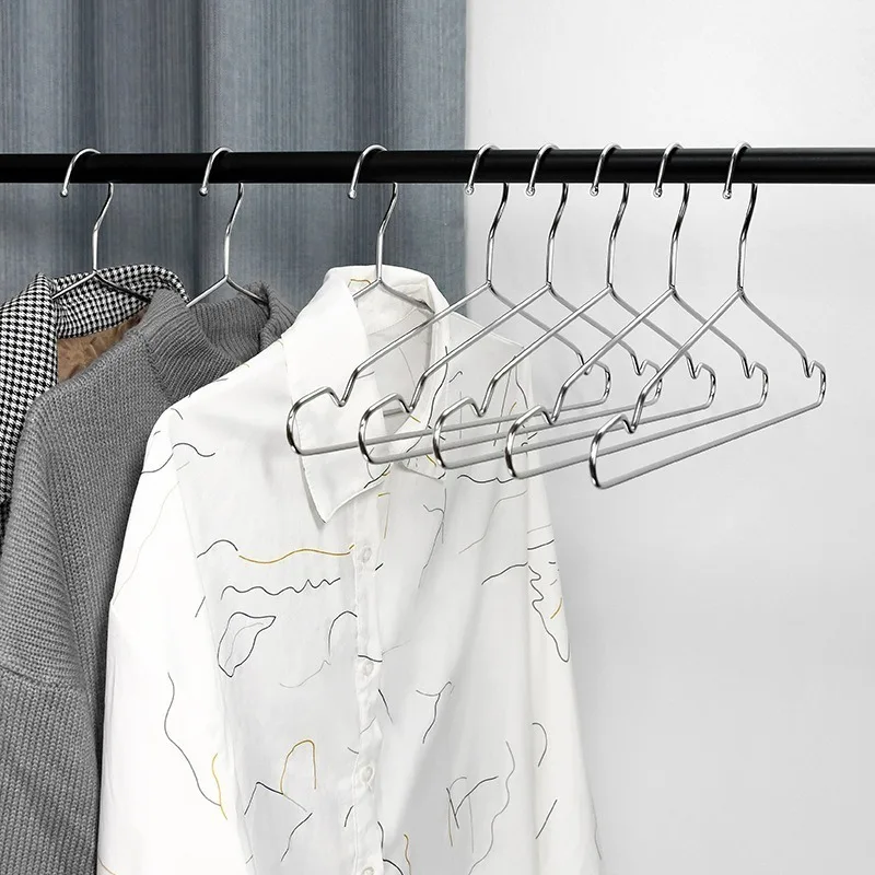 10PCS Solid Stainless Steel Children Hanger Size Anti Rust Kids Clothes Support Household Baby Laundry Drying Hanger