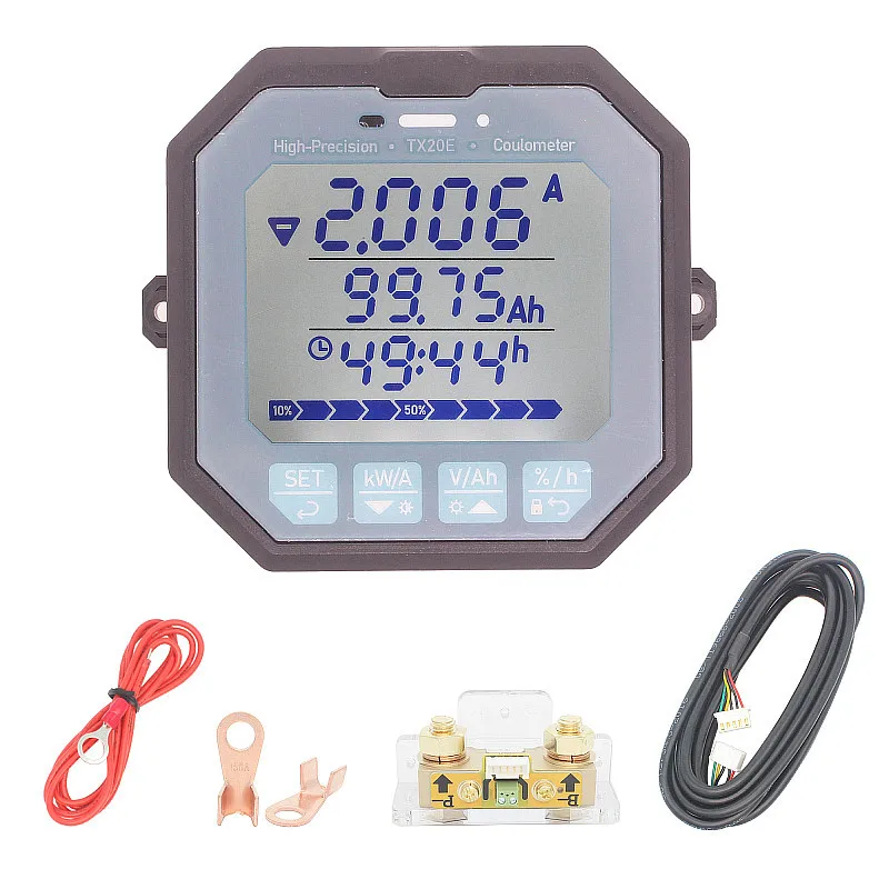 Medidor de electricidad de precisión, batería de litio de TX20Coulometer12V-96VBattery, con Bluetooth, monitoreo