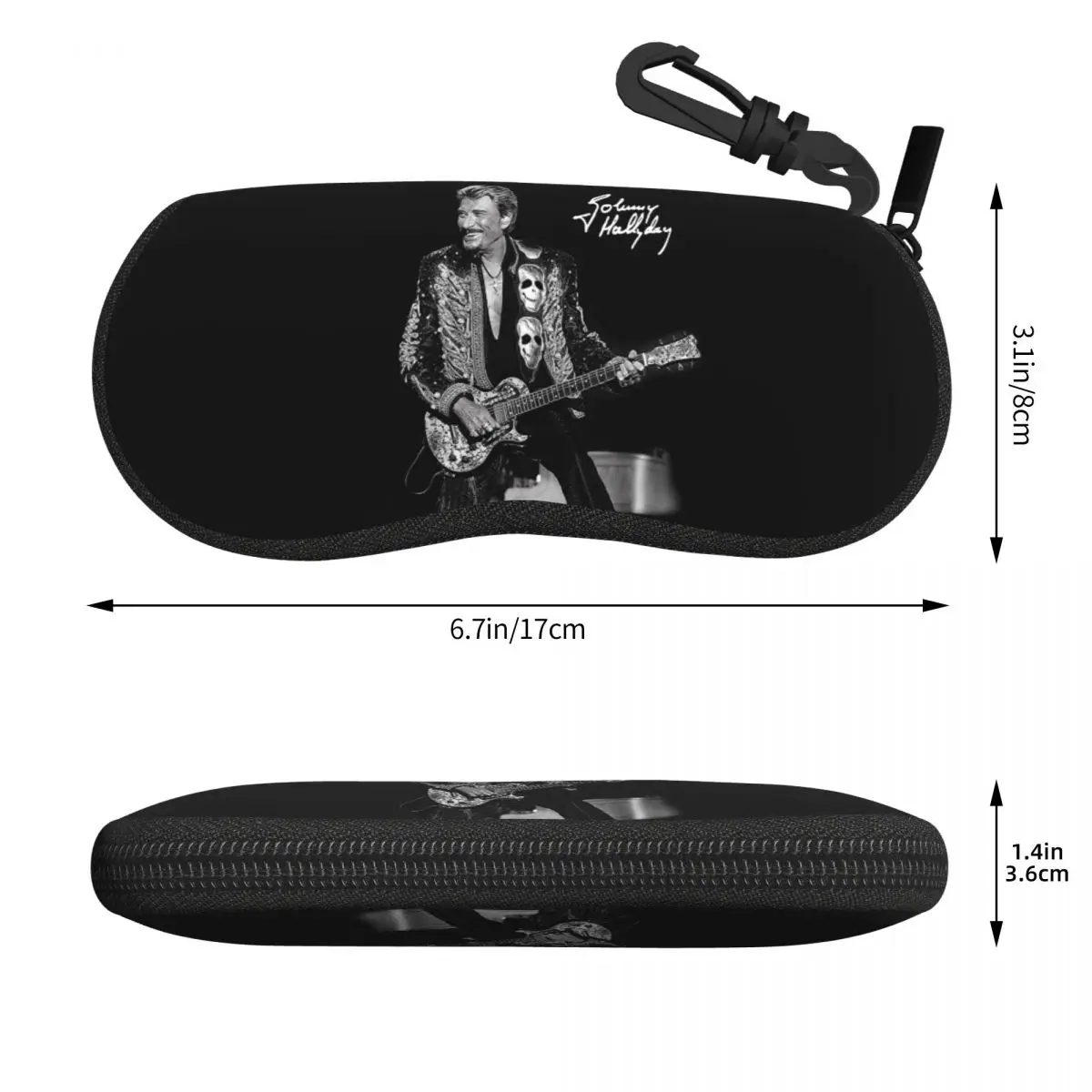 Custom Johnny Hallyday Glasses Case Cool French Singer Rock Music Shell Eyeglasses Case Sunglasses Box