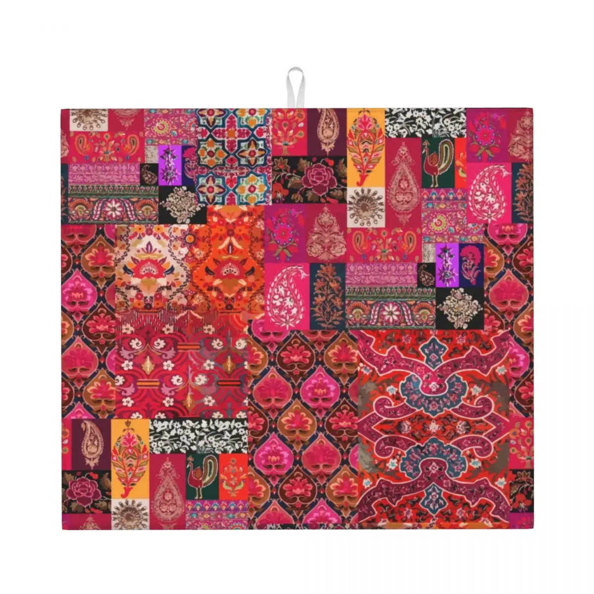 Bohemian Traditional Oriental Moroccan Collage Style Dish Drying Mats Kitchen Fast Dry Absorbent Microfiber Dishes Drainer Pad