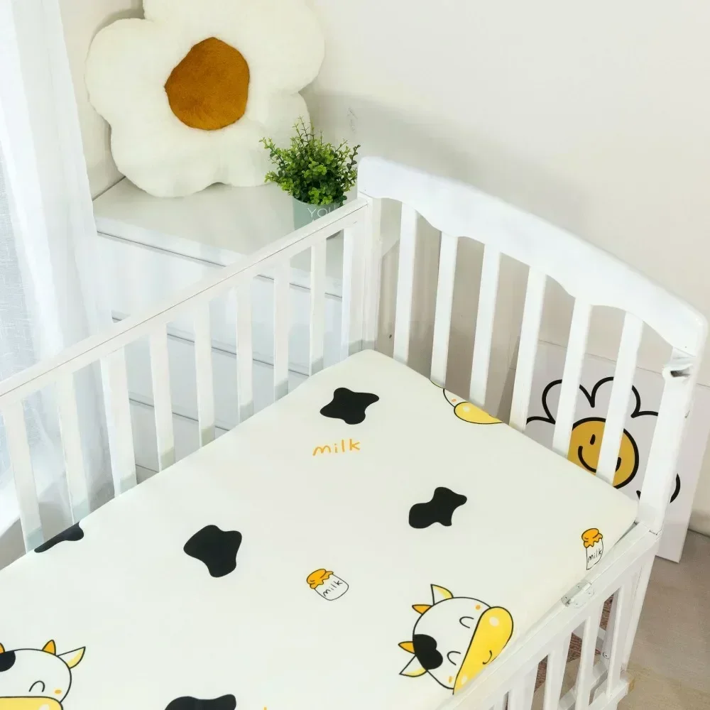 50*90cm Crib Fitted Sheets Soft Baby Bed Mattress Covers Print Newborn Toddler Bedding Set Kids Mini Cot Sheets Cotton