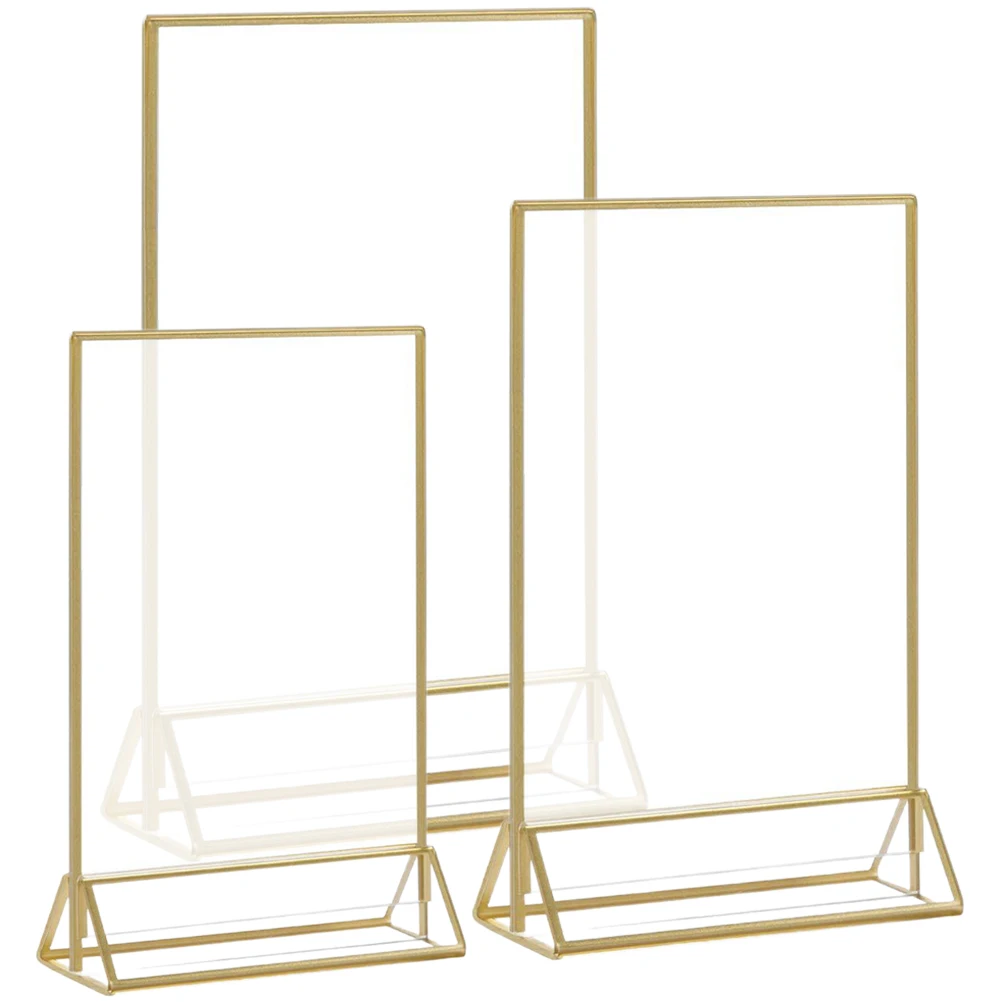 

3pcs Acrylic Transparent Display Holder Vertical Table Menu Sign Holders Clear Shelf Desktop Number Retail Restaurant Office