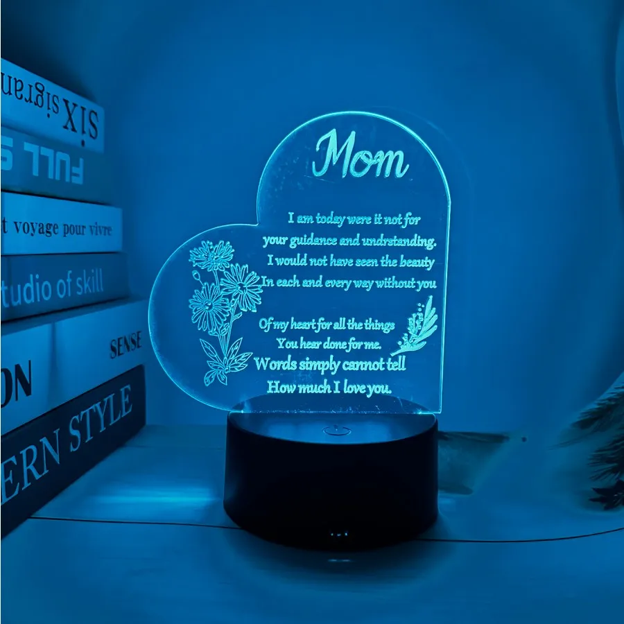1pc Sister Night Light, Send Sisters To Send Girlfriends Gifts, 7 Color Change 3D Acrylic Night Light To Send Friends Birthday G