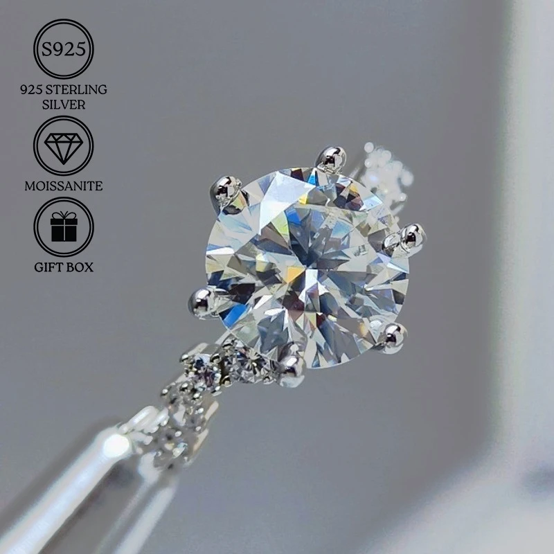 

1pc 1/3Carat A Beautiful 925 Sterling Silver Moissanite Engagement Ring, An Elegant Piece of Jewelry for Women.