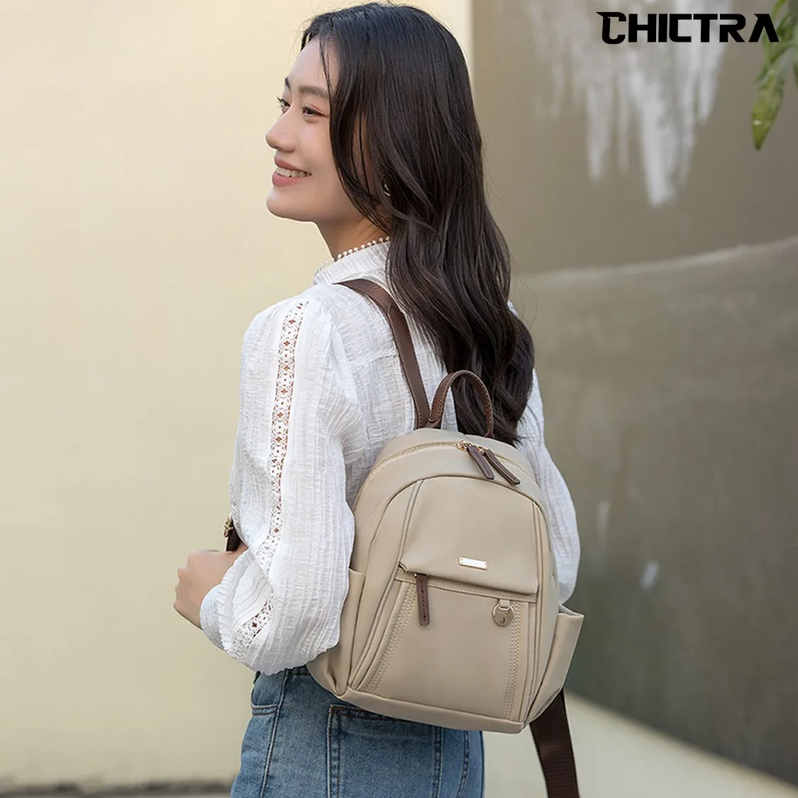 CHICTRA Backpacks for Women Small Daily-use Bags Carry-on Casual Back-bag Durable Oxford Cloth Fashion Bookbag Super Lightweight
