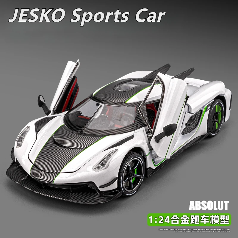 

1:24 Jesko Absolut спортивный автомобиль высокая имитация литья под давлением модель автомобиля из металлического сплава звуковой свет коллекция детские игрушки подарки