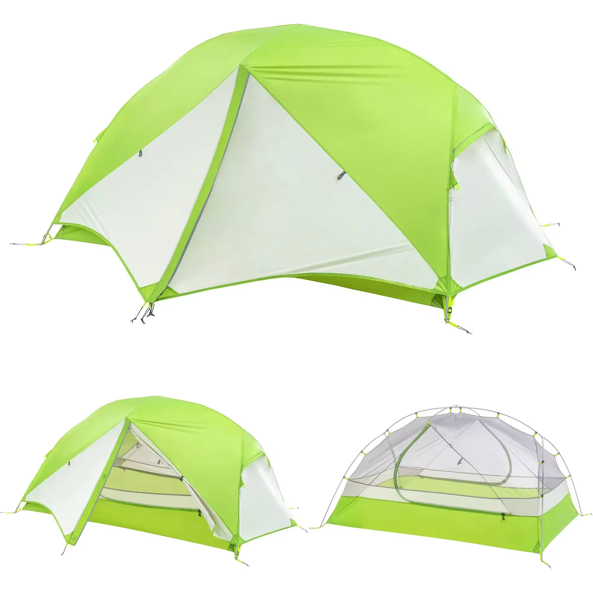 

Ultralight Outdoor Portable Waterproof Silicone Coated Nylon Ultralight Hiking Beach Camping 2 Person Backpack Tent