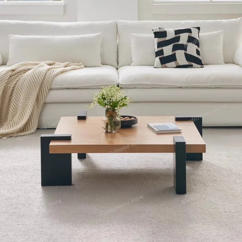 

Italian Minimalist Coffee Tables Modern Simple Living Room Retro Coffee Table Set Designer Solid Wood Home Furniture Meuble FYCT