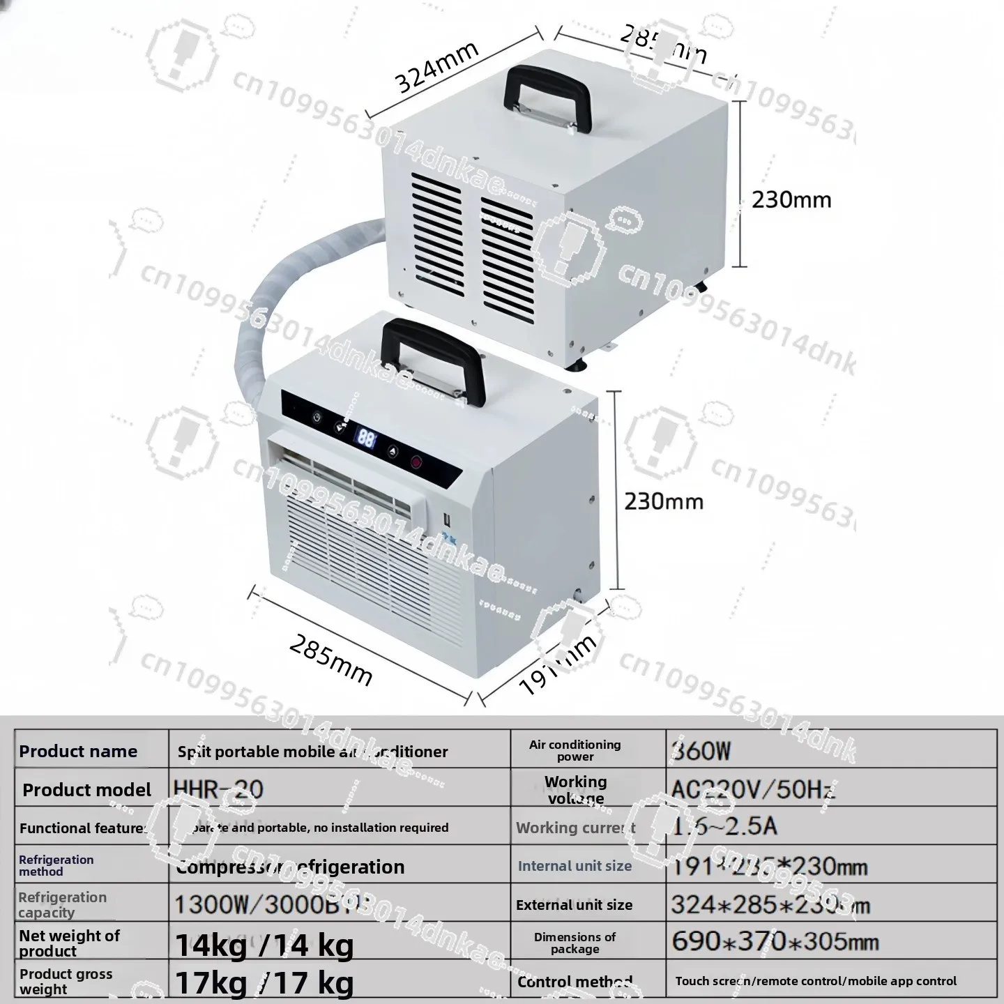 Split Mobile Air Conditioner Portable Car Air Conditioner Household Air Conditioner Installation-free Camping Tent