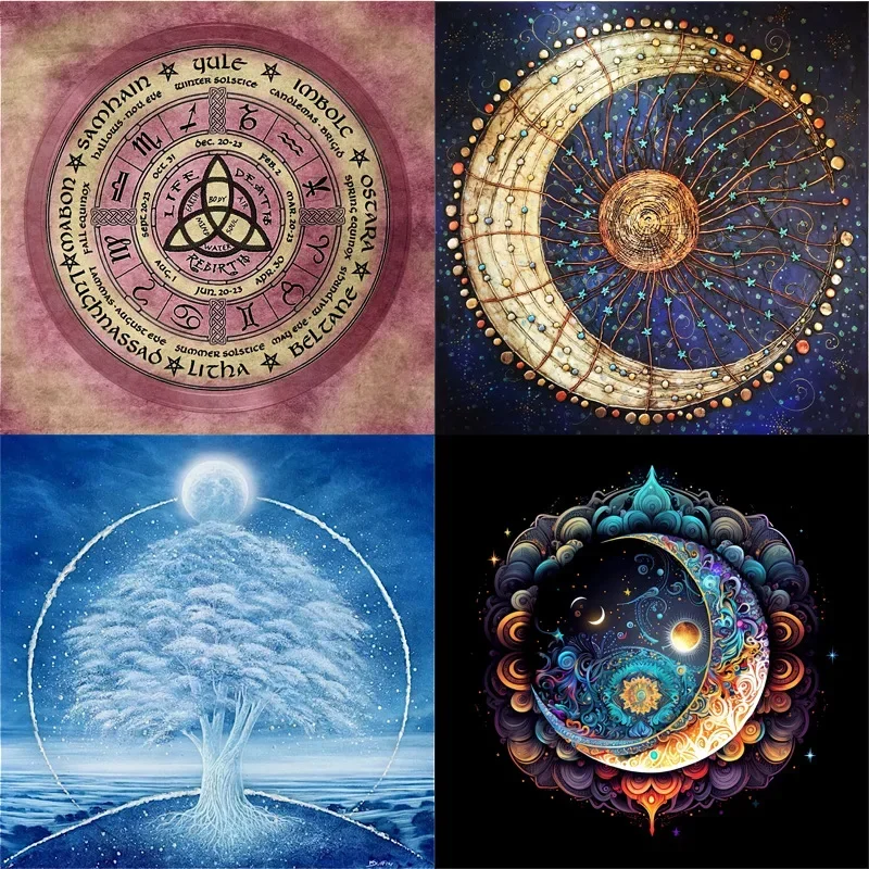 Tarot Clothes for Table Tarot Cloth Astrology Sun Tarot Tablecloth Thickened Non-slip Table Cloth Simplicity Household