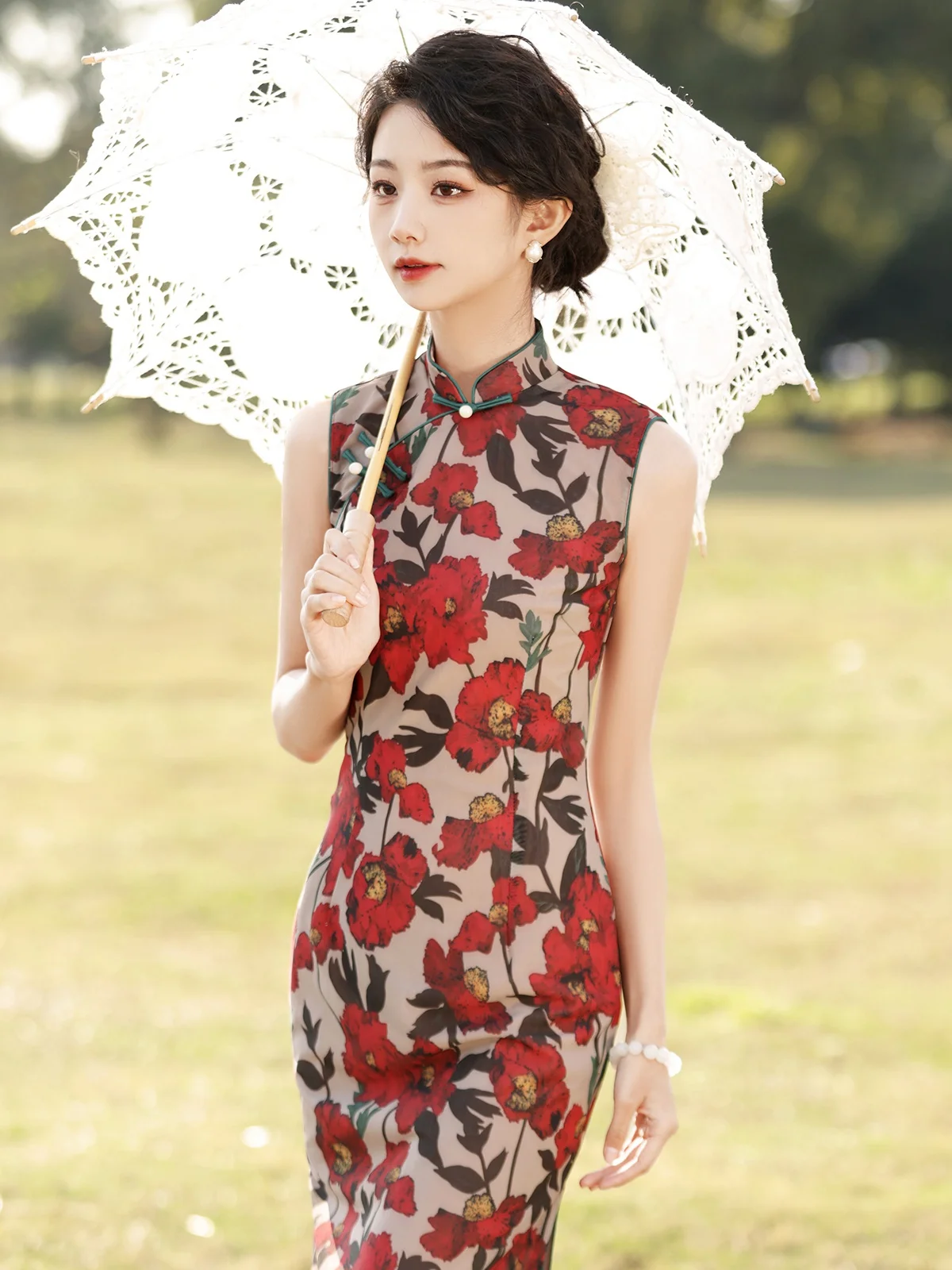 New Chinese Style Slimming Elegant Cheongsam Daily Slim Fit Dress '-