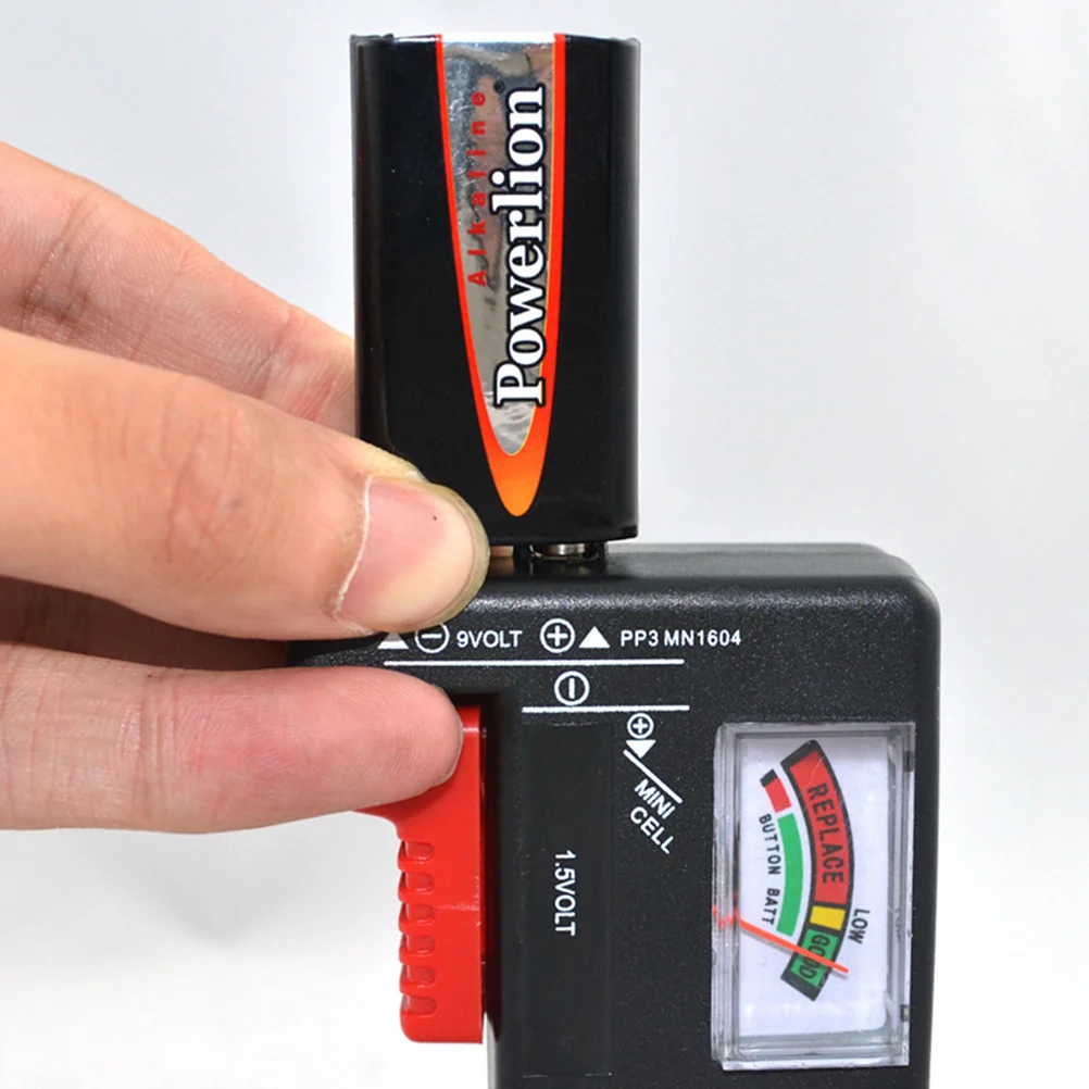

Universal Capacity Tester for 1.5V and 9V Batteries Voltage Voltmeter Tool Power Level Checker for Aa Aaa Button Cells