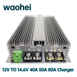 12V to 14.6V 40A 50A 80A 100ADC DC LiFePO4 Lithium Battery Charger Step UP Power Converter Voltage Transformer CE for Cars Solar