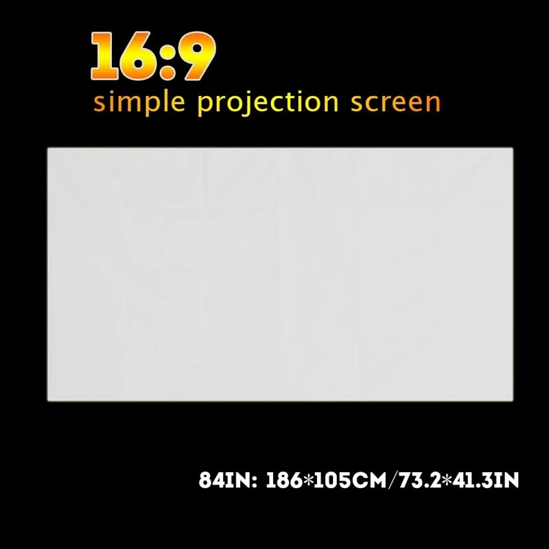 

84 Inch Projector Curtain Portable Projector Screen Curtain Anti-Light Durable Projector Screen For Movie Open-Air