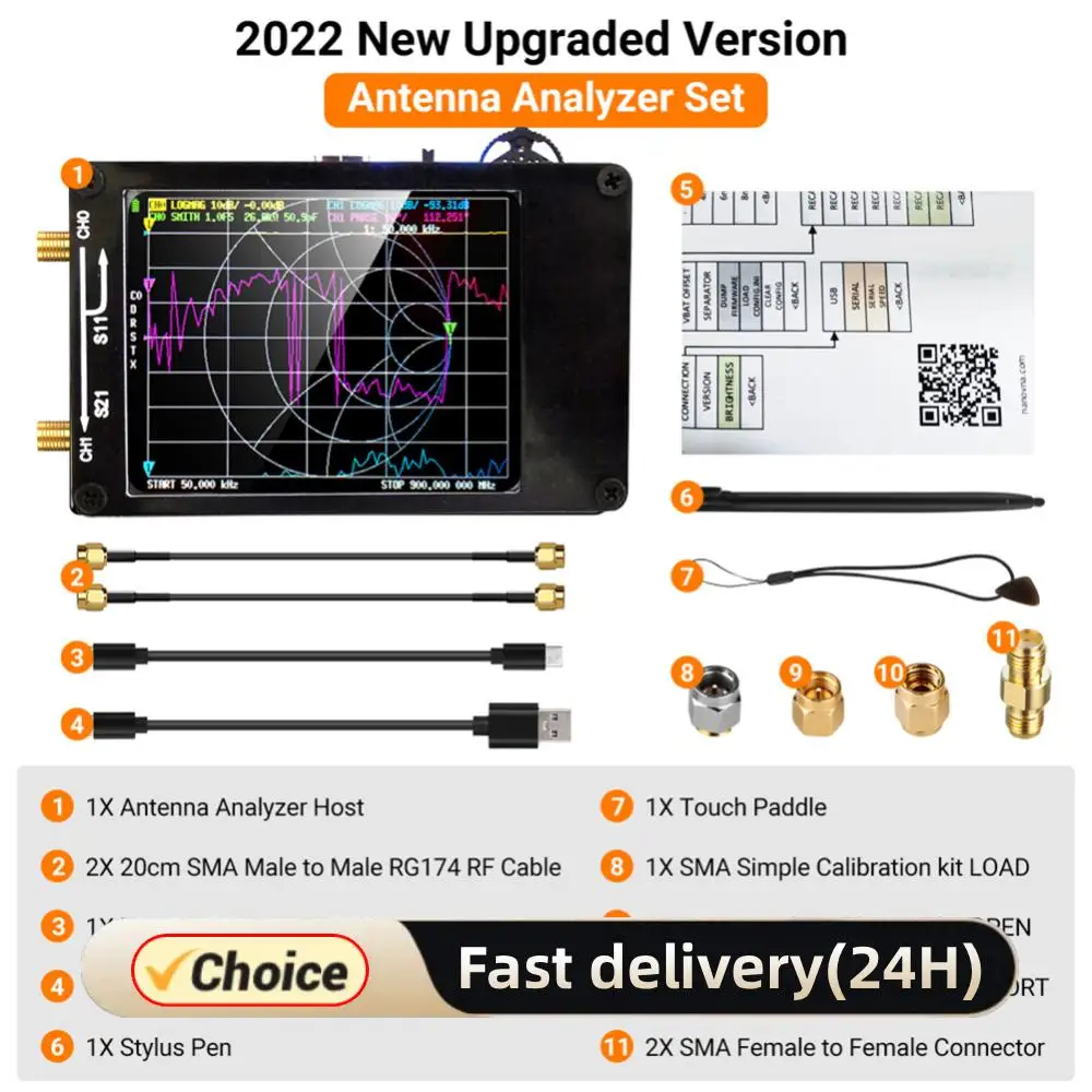 

2,8-дюймовый TFT-монитор векторный сетевой анализатор MF HF VHF UHF векторный сетевой анализатор тестер со слотом для SD-карты для фаз VSWR
