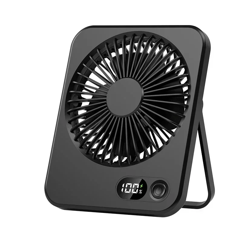 

New Convenient Rechargeable Small High Range Ultra-thin Handheld Folding Student Desktop Fan Large Wind Power Ultra-quiet