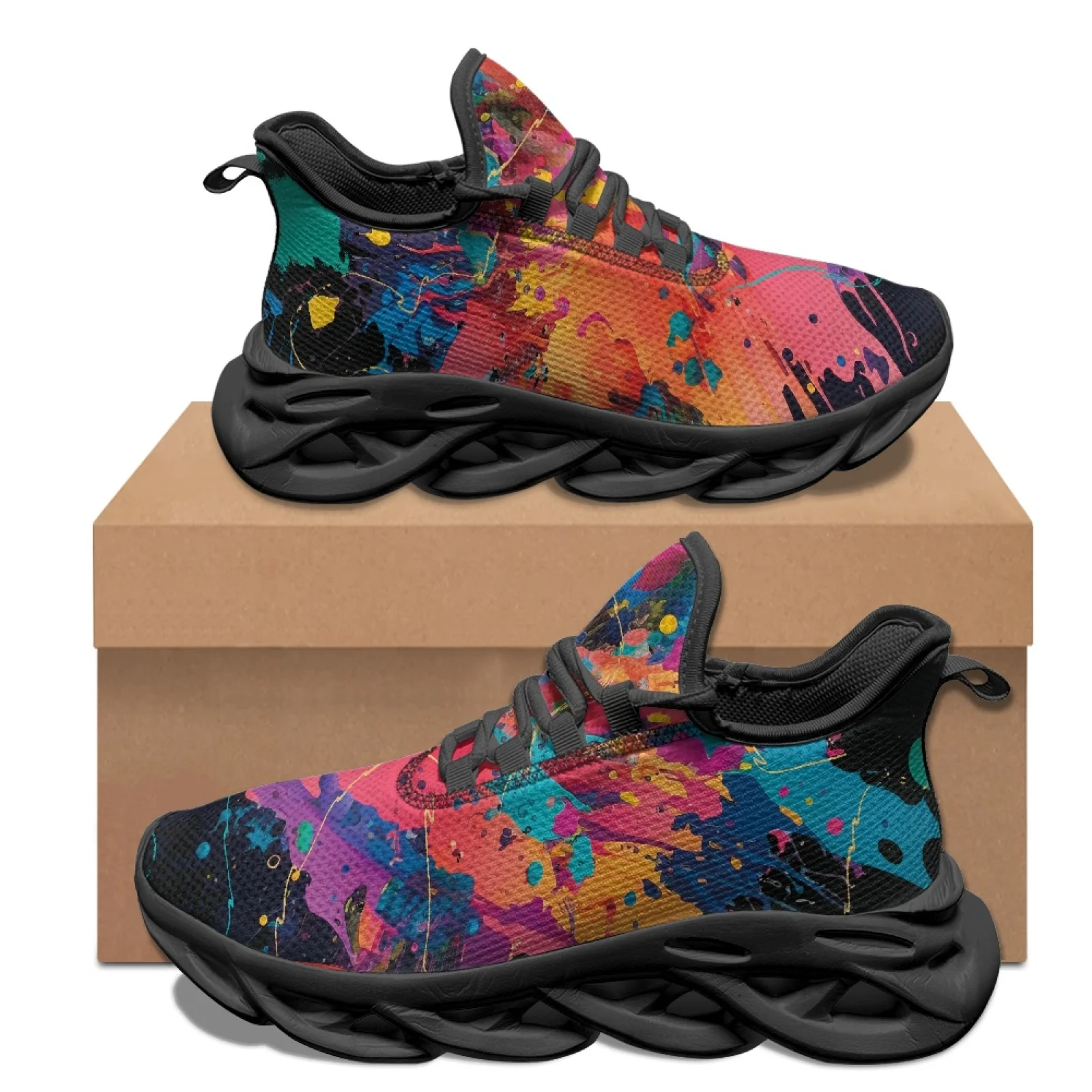 PENSTROLL PENSTROLL Splash Paint Fashion Sneakers Men's Running Shoes for Fitness Enthusiasts Fashion 2026 Workout All Season