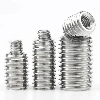 304 Stainless Steel Threaded Bushing Nut With Internal & External Teeth, Metal Thread Conversion Connector Hardware