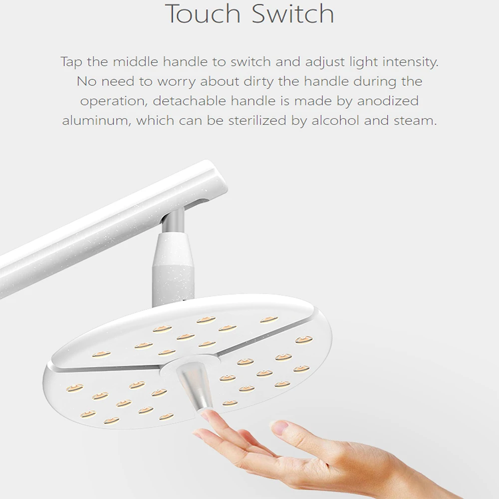 TDOUBEAUTY 60W Surgical LED Ceiling Light - 40cm Shadowless Lamp for Dental/Vet/OR with Large-Diameter Head (CE Certified)