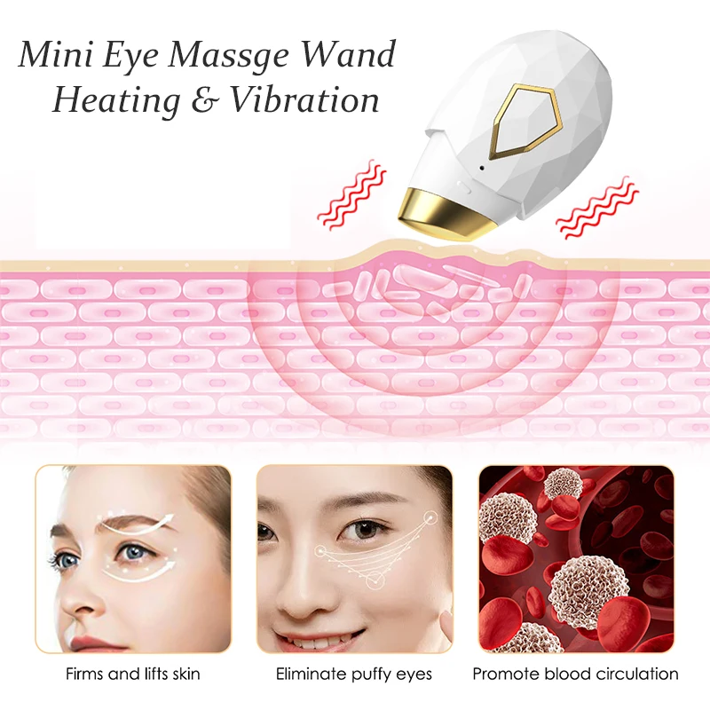 Eye Massager Equipment Pen Suitable for Dark Circles, Eye Bags, Puffy Eyes & Fine Lines on Lips