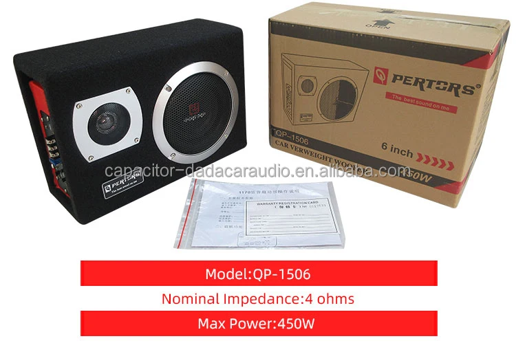 

hot sale QP-1506 450W Car Audio Active subwoofer cabinet Built-in Big power amplifier With tweeter Subwoofer blanket + leather