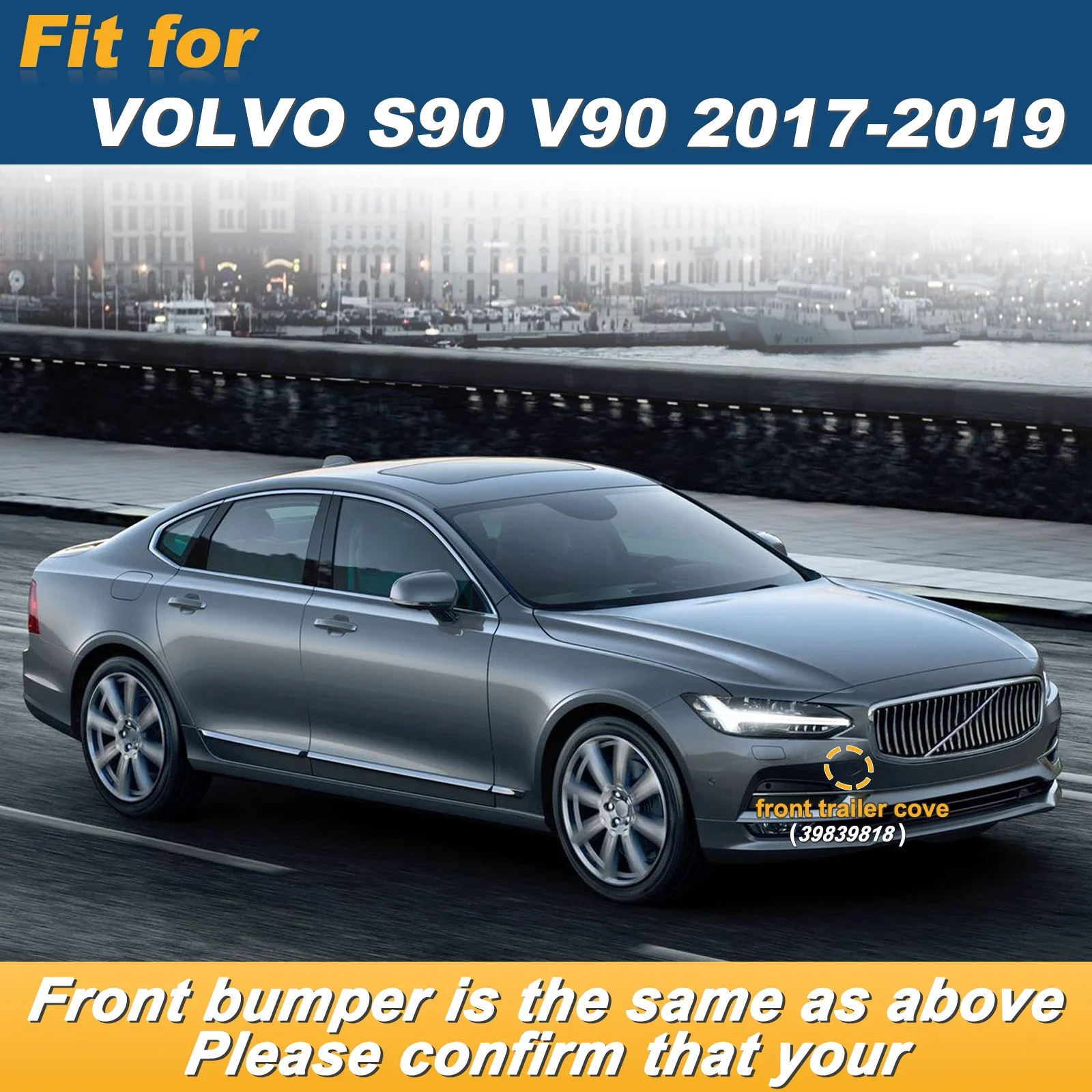 For VOLVO S90 V90 2017 - 2019 Front Bumper Tow Hook Cover Right Passenger Side Parts 39839818 31333227