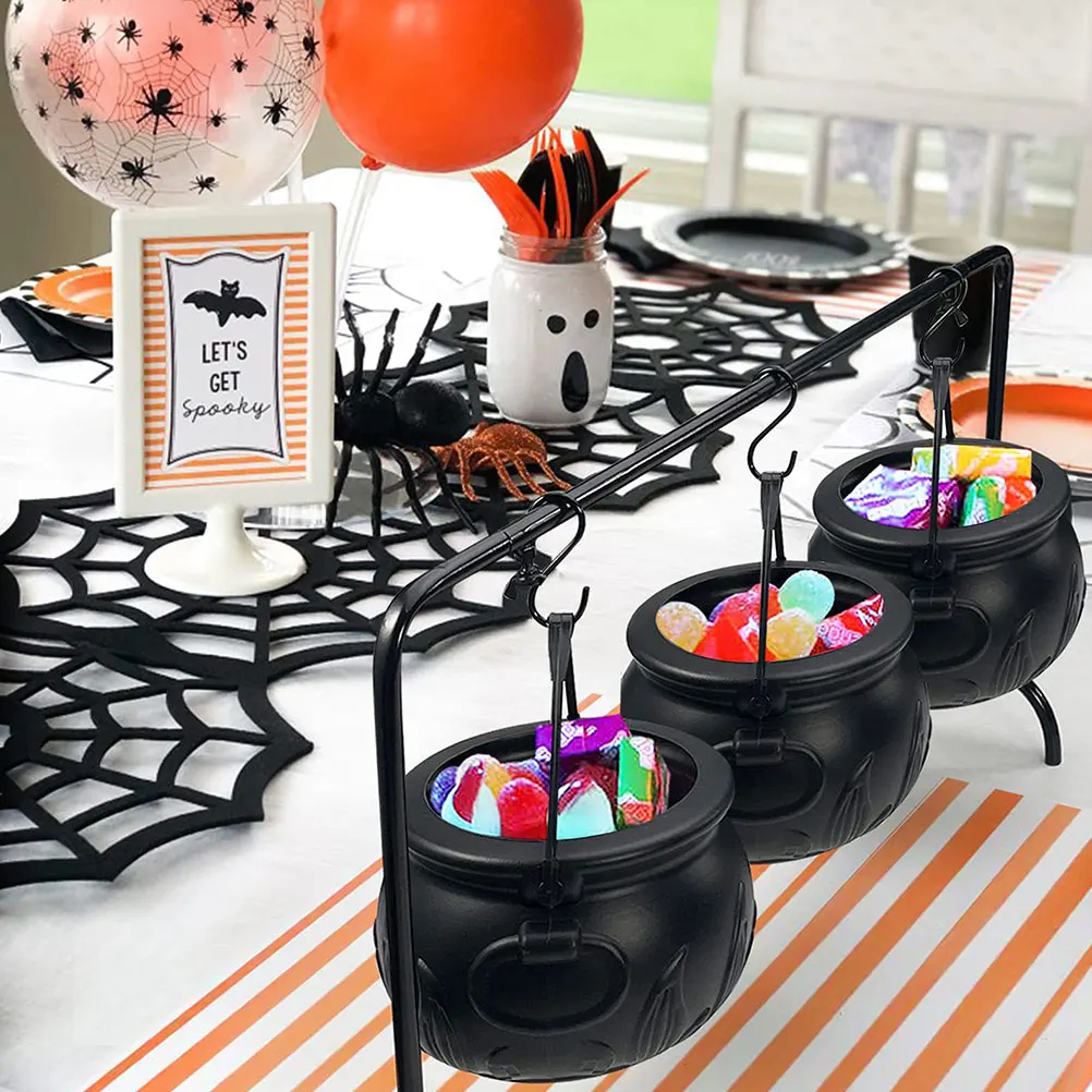 

1 set Halloween Witch Bucket Decoration Candy Holder Treat Mini Baskets for Party Home Spooky Decor Kitchen Bar Accessories Easy